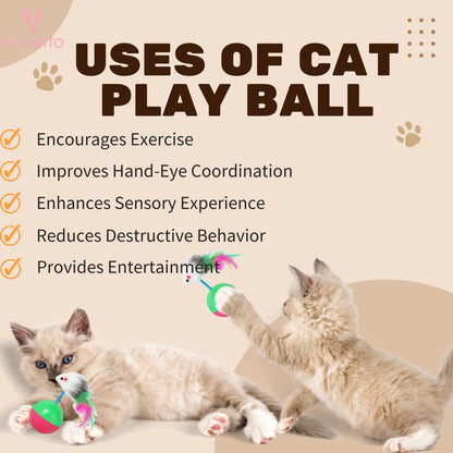 Petzlifeworld 2 Pcs Mouse-Shaped Wobbly Tumbler Ball for Cats to Play & Relieve Boredom