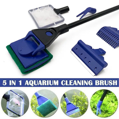 petzlifeworld 5 in 1 Aquarium Cleaning and Maintenance Kit with Fish Net/Algae Scrapper