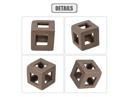 PetzLifeWorld 3 Pcs Mini Cube Hide Out Clay Decoration for Aquarium Fish Tank Shrimp | Shrimp Shelter | Natural Clay Material | No Harm to Fish and Shrimp | 2 * 2 * 2 CM