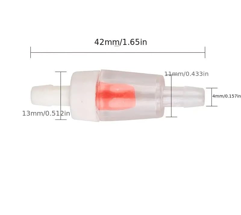 Petzlifeworld Red One Way Plastic Non-Return Check Valve for Aquarium Co2 System Air Pump, 4mm Pipe Hose