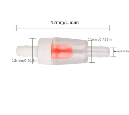 Petzlifeworld Red One Way Plastic Non-Return Check Valve for Aquarium Co2 System Air Pump, 4mm Pipe Hose