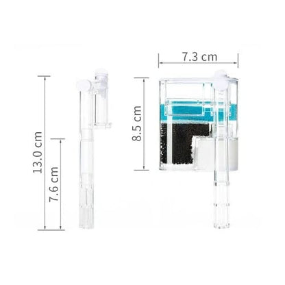 Nepall Mini Hang On Water Fall Type Transparent Aquarium Nano Small Fish Tank Filter