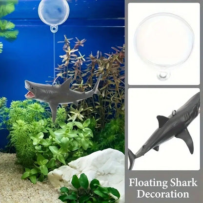 Petzlifeworld 1 Pcs Floating Shark Aquarium Decorations Toys, Plastic Ocean Animal Ornament