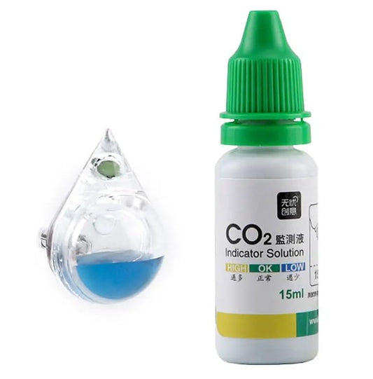 PetzLifeworld Planted Aquarium Water Drop Model Acrylic Co2 Drop Checker | Co2 Indicator with Solution 15ML | Imported | High Accuracy