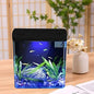 Petzlifeworld Mini Square Shape Aquarium Small Desktop Home Decortive Fish Tank with USB Connector, Multi Mode LED Light, Ultra Silent Pump for Small Fishes (BL 04 ,Size : 20x14x20CM)