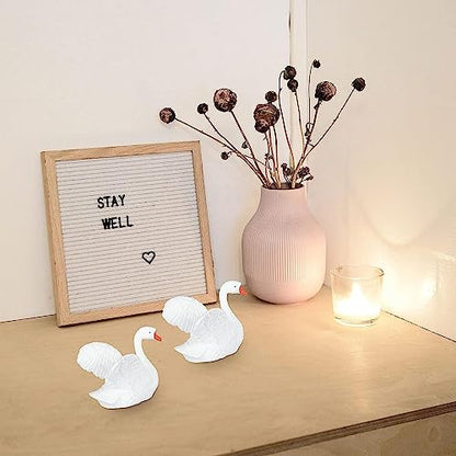 PetzLifeworld Mini Swan (4 * 4 * 3 Cm) Landscape Miniature Toys for Decoration, Fairy Garden Decorations Ornament Resin Craft White (Pack of 5)