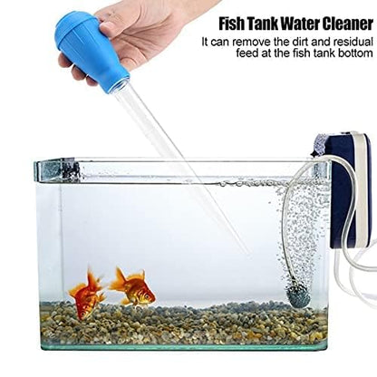 Petzlifeworld 30ml (Blue) Transparent Aquarium Manual Water Changer, Dropper, Waste Remover and Gravel Cleaning Straw