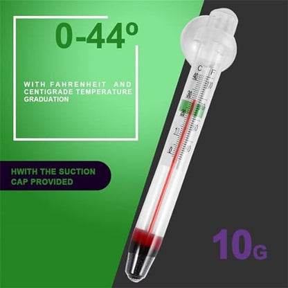 Sunsun WDJ Series Submersible Aquarium Thermometer for Water Temperature Measurement, Waterproof with Suction Cup (WDJ-002)