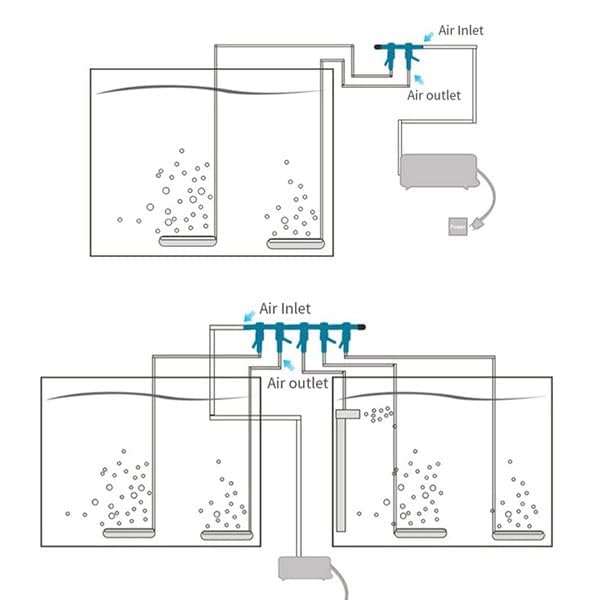 Petzlifeworld Stainless Steel Fish Tank Air Flow 5 Way Splitter with Controller and Free 5 Meter Air Tube & 5 Air Stone for Aquarium Fish Tank