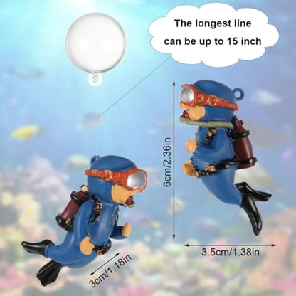 Petzlifeworld 2 Pcs Floating Mini Cute Photo Diver Aquarium Fish Tank Simulation Decoration Ornaments | Made with Eco Friendly Resin | No Harm to Fish