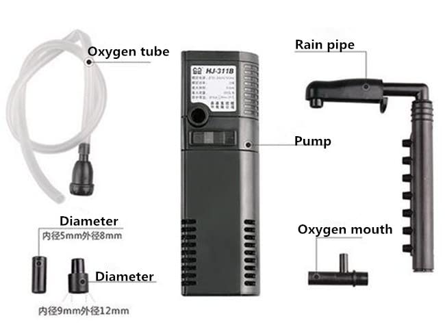 Sunsun HJ-311B Multifunctional Waterfall Type Internal Submersible Filtration Pump For Aquarium Fish Tank | Power : 2W | Output : 300L/H