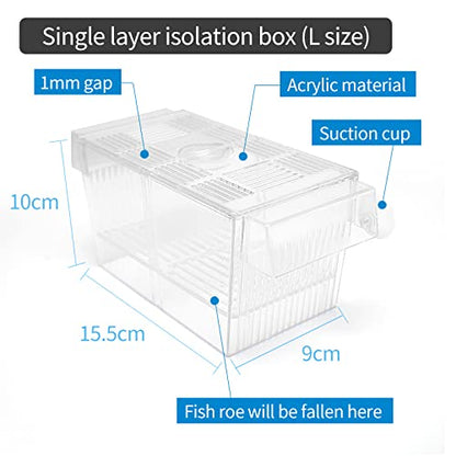 Chicos Double Long Guppy Fish Breeding Tank Fish Hatchery Acrylic FH-101