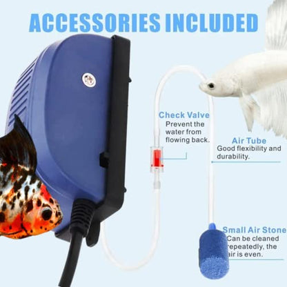 Petzlifeworld Single Way Aquarium Fish Tank Airpump With Free 2 Meter Airtube & Airstone & Checkvalve, Vy-208, 2.5 Watts, 3L/Min