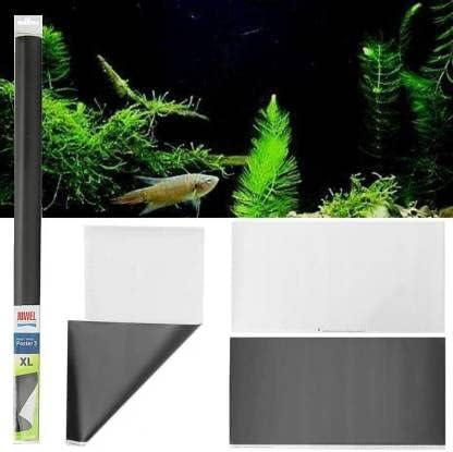 Petzlifeworld Aquarium Fish Tank Background Sticker Poster (Black)