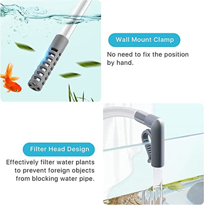 Nepall Fish Tank Cleaner & Aquarium Water Changer Siphon With A Thinner Water Tubing. Perfect For Cleaning Small Fish Tanks,Gravel Vacuum For Aquarium (Green)