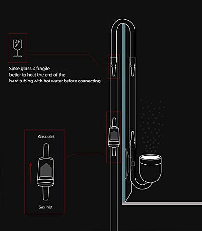 PetzLifeworld Nano Co2 Diffuser with Transparent U Bend and Check Valve and Sucker