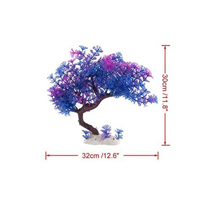 PetzLifeworld 12 Inch Purple Tree Plastic Plants for Aquarium Fish Tank Decoration