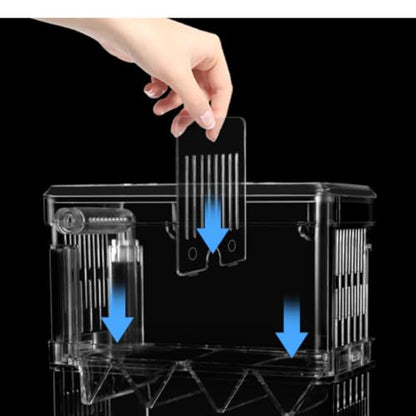 Petzlifeworld Double Deck Isolation Breeding Box for Aquarium Fish Breeding Acrylic Aquarium Hatchery Incubator with Divider for Seperating Small Fish | Can Connected to Air Pump(YSL 503)