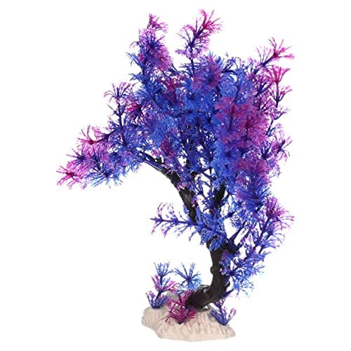 PetzLifeworld 12 Inch Purple Tree Plastic Plants for Aquarium Fish Tank Decoration