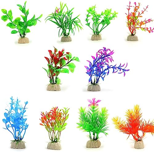 Petzlifeworld Artificial Aquarium Plants Fish Tank Decorations Plastic Aquarium Plants (Random Color) (Pack of 5)