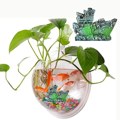 Petzlifeworld Aquarium Shipwreck Decorations Fish Tank Artificial Ornamnets | Sunken Ship Decorations | Fish Tank Landscaping | Natural Look (7 * 5 * 1 Cm)