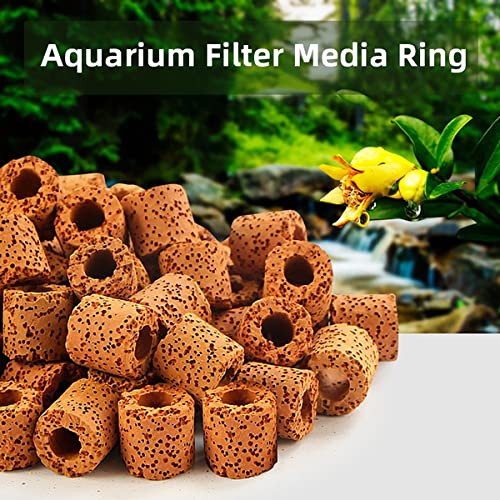 Petzlifeworld Red Ceramic Ring 500G and Porous Bio Ball, 500G Filter Media Combo with Net Bag