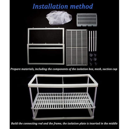 Boyu Aquarium Fish Breeding, Isolation, Hatchery Box for Fish Fry Net Box (Large NB-3202A Double with Bottom Tray)