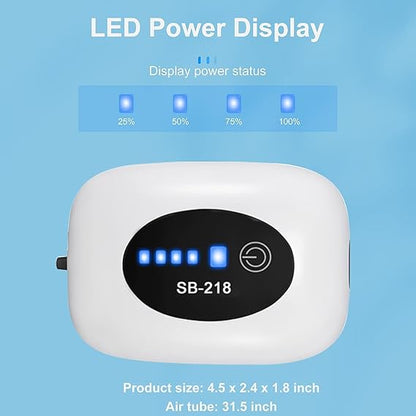 Sobo SB Series Single Outlet Aquarium Battery Air Pump, Rechargeable and Portable, Large Battery Capacity for Aquariums, Outdoor, Fishing and Power Cut (SB-218)