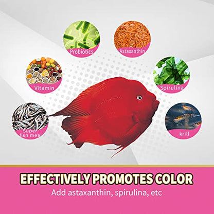 Inch Gold Red Parrot Color Enhancer Fish Food