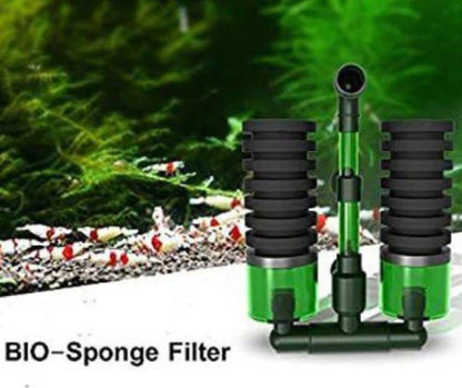 Qanvee QS Series Bio Sponge Filter - Aquarium Black Double Sponge Filter