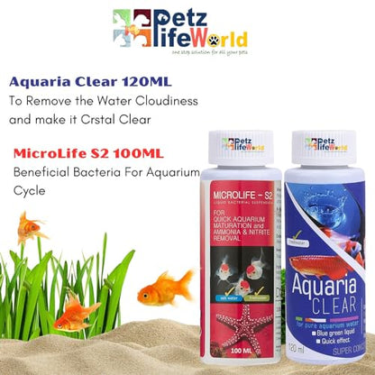 Aquatic Remedies (Pack of 2) Aquarium Water Conditioner Combo (Aquaria Clear-120ml & Microlife-100ml) for Pure Aquarium Water