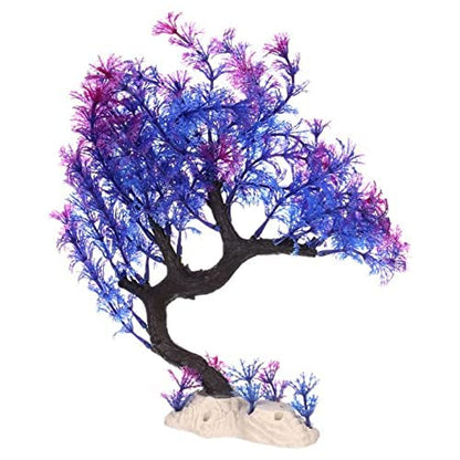 PetzLifeworld 12 Inch Purple Tree Plastic Plants for Aquarium Fish Tank Decoration