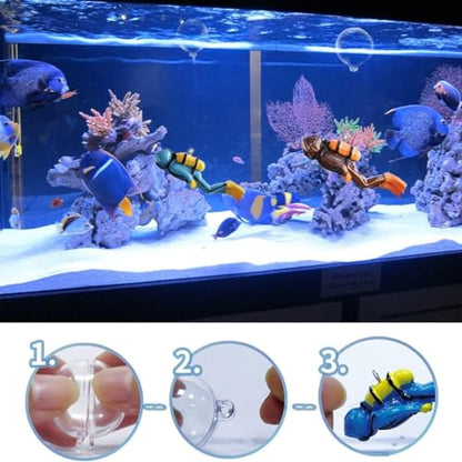 Petzlifeworld 2 Pcs Floating Mini Cute Human Diver Aquarium Fish Tank Simulation Decoration Ornaments | Made With Eco Friendly Resin | No Harm To Fish