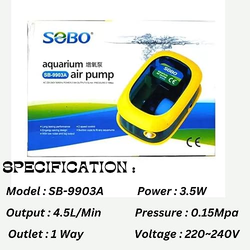 Sobo SB Series Silent Aquarium Oxygen Air Pump with Accessories (Air T –  PetzLifeWorld
