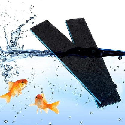 YEE 3 in 1 Activated Carbon Infused Blue Bio Chemical Sponge Filter Pad Media (50Cm*11Cm*2Cm) for Aquarium Top Filter | Easy Cut to Fit | Crystal Clear Water | Reusable Sponge