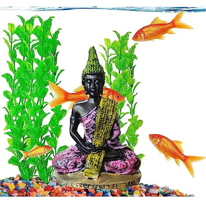 Petzlifeworld Buddha Meditating Statue Perfect for Aquarium Fish Tank Decoration, Living Room, Office and Home Decoration (Pink)