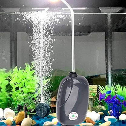 RS Electricals Silent Fish Tank Mini Aerator Oxygen Pump With 2 Meter Air Tube & 1 Air Stone (Rs-290)