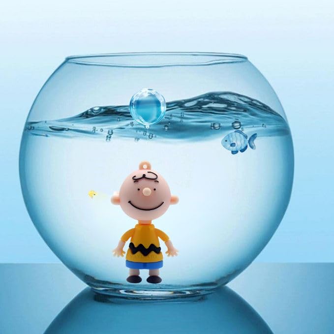 Petzlifeworld 1 Pcs Floating Charlie Brown Toy Fish Tank Attractive Cute Miniature Decoration