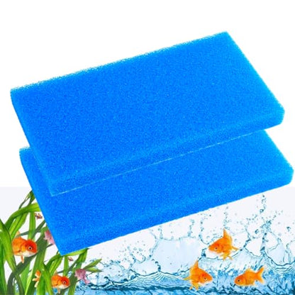 PetzLifeWorld 2 Pcs Blue (50 * 20 * 2) Cm Bio Sponge Filter Media Cut to Fit for Aquarium Top Filter and Pond Filter Sponge Multi Use