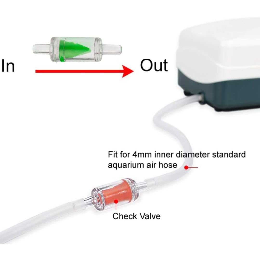 Petzlifeworld (Pack of 10) Green One Way Plastic Non-Return Check Valve for Aquarium Co2 System Air Pump, 4mm Pipe Hose