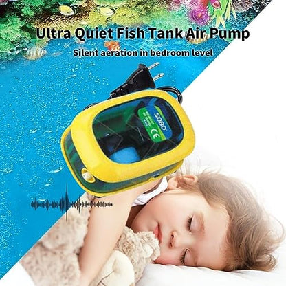 Sobo SB Series Silent Aquarium Oxygen Air Pump with Accessories (Air Tube, Check Valve & Air Stone, Controller) (SB-9903A)