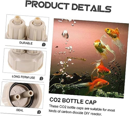 Petzlifeworld Planted Aquarium DIY Co2 Generator Quick Twist Bottle Cap - 2 Pcs | Suits All Water Bottles | Leakproof | with Free 2 Meter Co2 Tube and 2 Check Valve