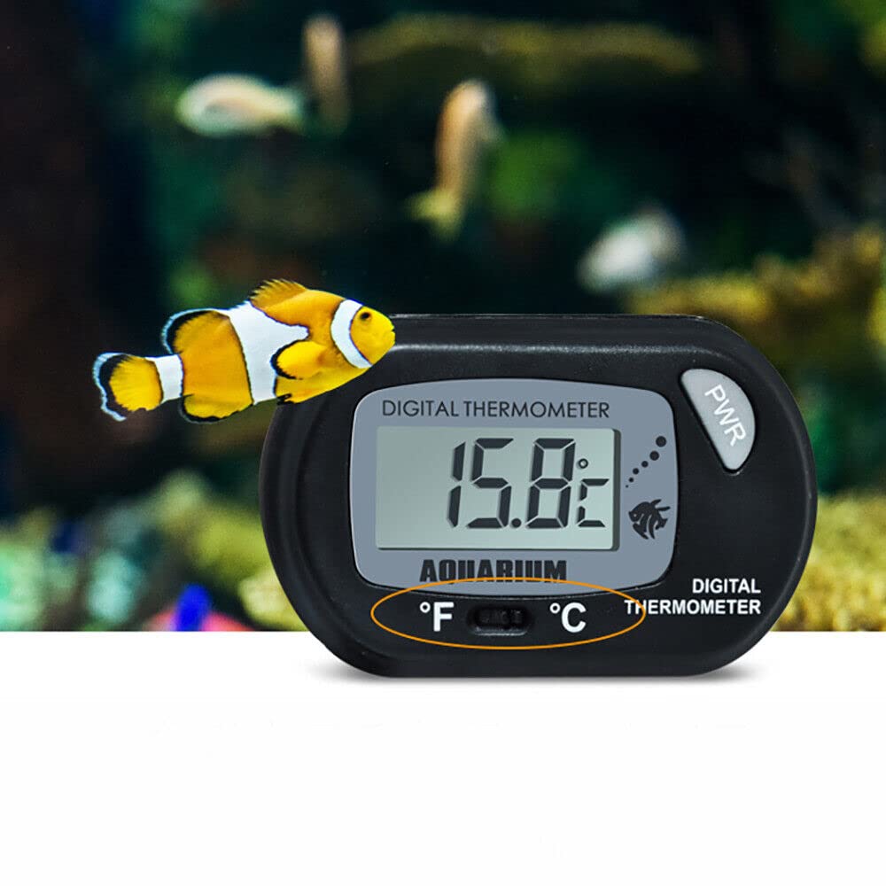 Petzlifeworld Black Digital LCD Thermometer with Suction Cups for Aqua PetzLifeWorld