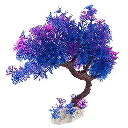 PetzLifeworld 12 Inch Purple Tree Plastic Plants for Aquarium Fish Tank Decoration