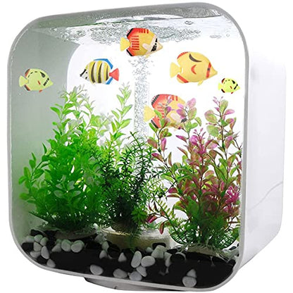 PetzLifeworld Aquarium Fish Tank Decorative Artificial 4 inch Small Plants and Plastic Fish (9 Plants + 9 Fish) Random Plants and Fish