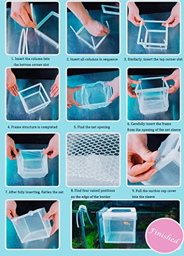 Boyu Aquarium Fish Breeding, Isolation, Hatchery Box for Fish Fry Net Box (Small (NB-3201) - Single Box)