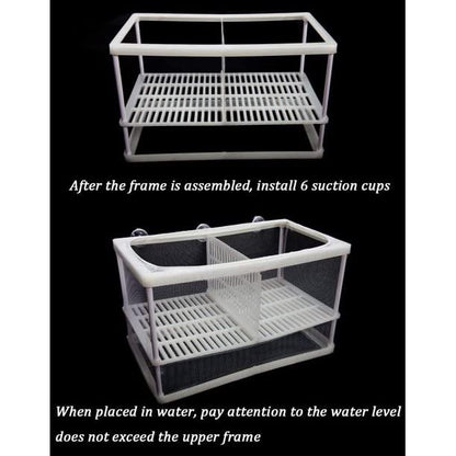 Boyu Aquarium Fish Breeding, Isolation, Hatchery Box for Fish Fry Net Box (Large NB-3202A Double with Bottom Tray)