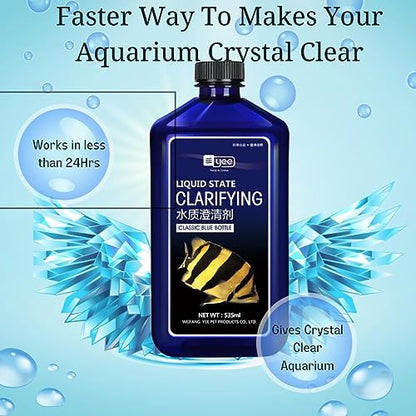 YEE Aquarium Fish Tank Water Clarifier | Quick Results | Makes Aquarium Fish Tank Crystal Clean in 12 Hrs