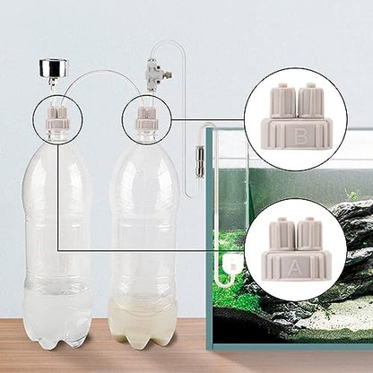 Petzlifeworld Planted Aquarium DIY Co2 Generator Quick Twist Bottle Cap - 2 Pcs | Suits All Water Bottles | Leakproof | with Free 2 Meter Co2 Tube and 2 Check Valve