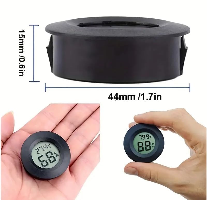 Petzlifeworld  (Pack Of 2) 2 In 1 Black Mini Digital LCD Indoor & Outdoor Hygrometer and Thermometer